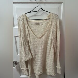 We The Free Ivory Textured Knit Top